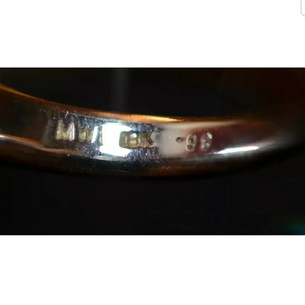 MAYORS BIRKS 18K 1 CT TRIOLOGY 3 PRINCESS DIAMOND SOLITAIRE WEDDING RING BAND